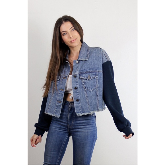 Mod Ref denim jacket with sweatshirt sleeves - Picture 7 of 8